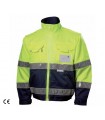 Fluo yellow and navy blue Jacket jacket for uniform with reflex reflective bands