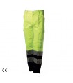 Fluo yellow and navy blue trousers with reflective reflective bands