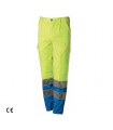 Pantalone divisa MISERICORDIA Giallo Ciano con bande rifrangenti reflex