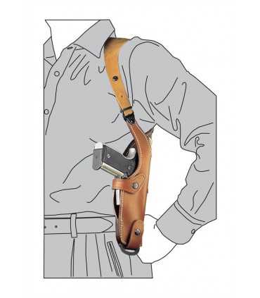 AE1 - Fondina ascellare verticale in cuoio con sgancio rapido