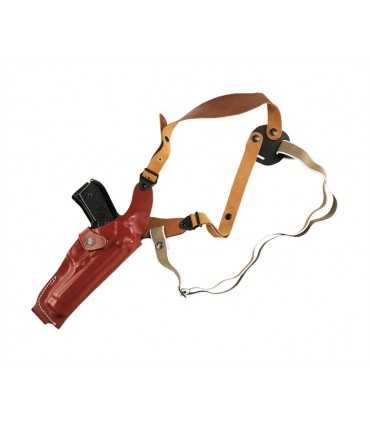 AA1 - Vertical molded leather shoulder holster, adjustable quick release