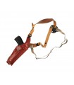 AA1 - Vertical molded leather shoulder holster, adjustable quick release