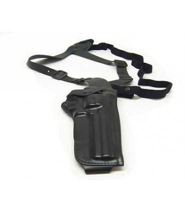 AA1 - Vertical molded leather shoulder holster, adjustable quick release