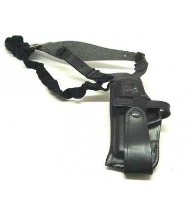 AA1 - Vertical molded leather shoulder holster, adjustable quick release