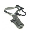 AA1 - Vertical molded leather shoulder holster, adjustable quick release