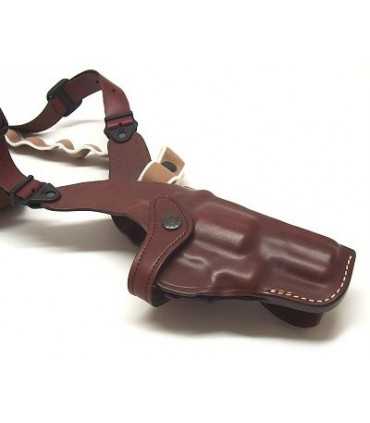 AA1 - Vertical molded leather shoulder holster, adjustable quick release