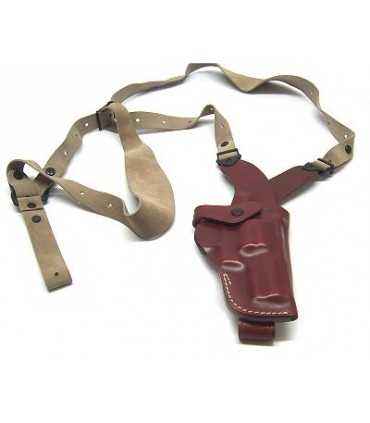 AA1 - Vertical molded leather shoulder holster, adjustable quick release