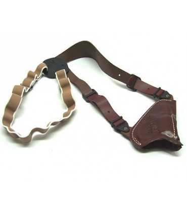 DA1 - Upside down vertical leather shoulder holster, elastic retention