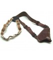 DA1 - Upside down vertical leather shoulder holster, elastic retention