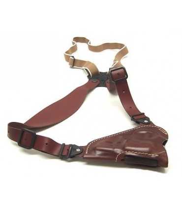 DA1 - Upside down vertical leather shoulder holster, elastic retention