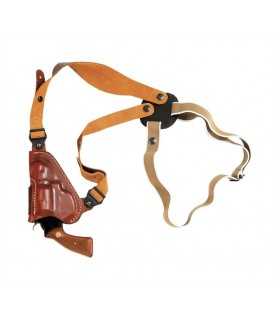 DA1 - Upside down vertical leather shoulder holster, elastic retention