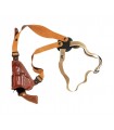 DA1 - Upside down vertical leather shoulder holster, elastic retention