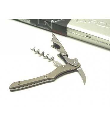Corkscrew Two Swans double handle lever in bronze aluminum