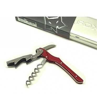 Cavatappi Due Cigni doppia leva manico in alluminio rosso