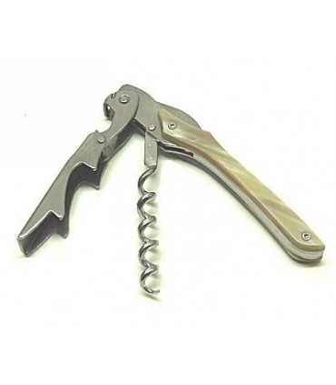 Cavatappi Due Cigni doppia leva manico in vero corno biondo