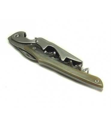 Cavatappi Due Cigni doppia leva manico in vero corno biondo