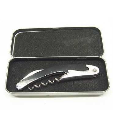 Cavatappi Due Cigni doppia leva manico in vero corno nero