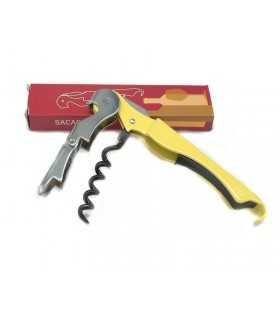 Corkscrew and bottle opener yellow handle