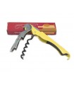 Corkscrew and bottle opener yellow handle