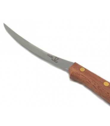 Knife slicing Due Cigni tomatoes