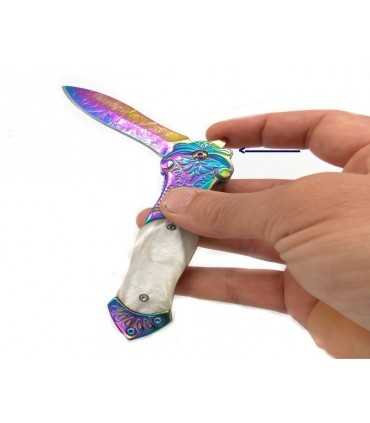 Coltello Albainox Rainbow con apertura rapida inserto madreperla