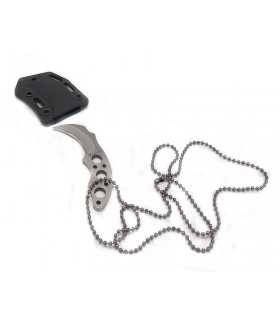 Coltello Albainox in acciaio lama fissa con catenella