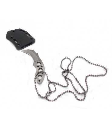 Albainox fixed blade steel knife with chain