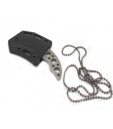 Albainox fixed blade steel knife with chain