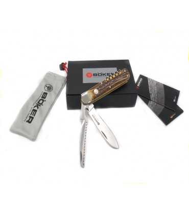 Coltello Boker trio CPM CruWear manico in cervo