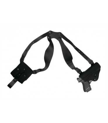 OS2 - Leather shoulder harness with double magazines cases