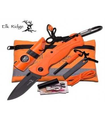 Knife Elk Ridge orange with survival kit