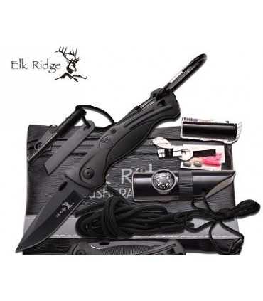 Elk Ridge Knife black with survival kit