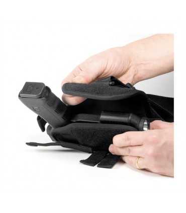LO2 - Fondina ascellare orizzontale in cordura imbottita per pistola con o senza torcia