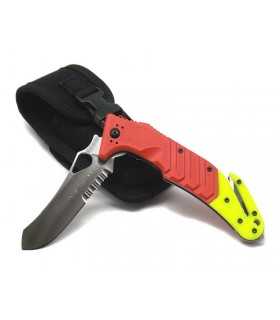 FOX ALSR2 KNIFE WITH RED AND YELLOW HANDLE