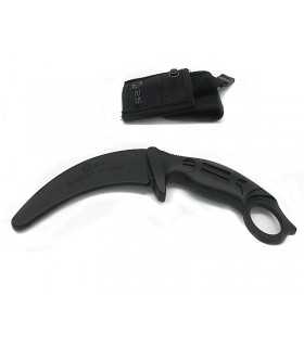 Coltello K25 Karambit curvo da addestramento senza lama in abs nero