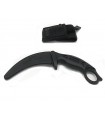 K25 Karambit curved training knife without blade in black abs