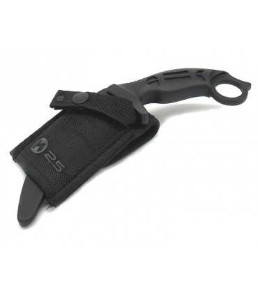 Coltello K25 Karambit curvo da addestramento senza lama in abs nero