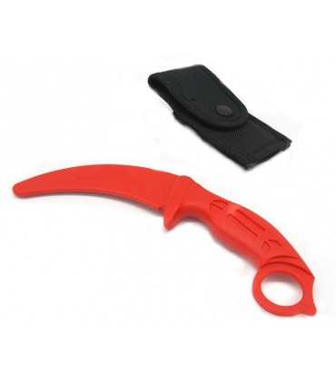 K25 Karambit curved training knife without blade in red abs