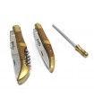 Laguiole 2 knives and sharpener handle brown