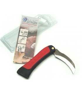 Mac coglifunghi knife with red handle and black rubber