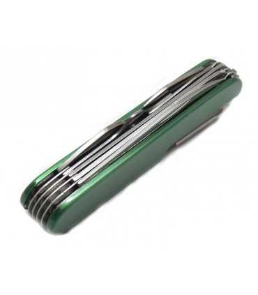 Coltello multiuso con 11 funzioni manico metallo colorato