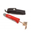 Opinel stainless steel knife number 8 with red handle and sheath