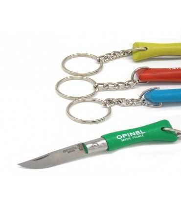 Coltello Opinel n.2 con anello portachiavi e manico colorato