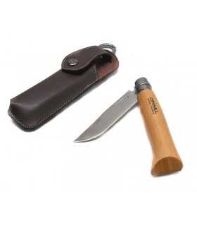 Opinel number 8 knife with leather sheath