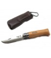 Opinel number 8 knife with leather sheath