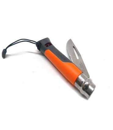 OPINEL OUTDOOR KNIFE NUMBER 8 WITH ORANGE AND BLACK HANDLE