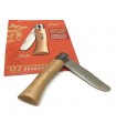 Opinel round end knife number 7 with beech handle