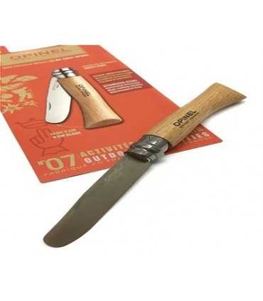 Coltello Opinel rasoio punta tonda manico in faggio