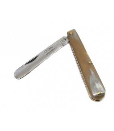 RASOLINO KNIFE - SICILIAN CIGAR CUTTER WITH HORN HANDLE CM 17