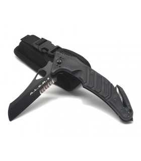 FOX ALSR2 KNIFE WITH BLACK HANDLE AND OBLIQUE TIP BLADE Glass breaker